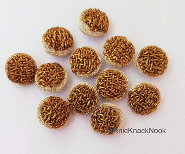 Bronze / Gold Embroidered Buttons